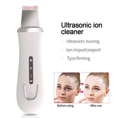 Ultrasonic Face Pore Cleaner Ultrasound Therapy Skin Scrubber Galvanic Ion Spa Beauty Device Facial Massager Face Lift Machine