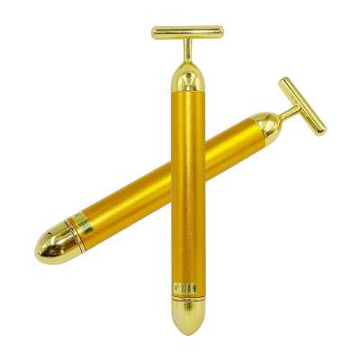 Slimming Face care 24k Gold Facial Wrinkle Lift Bar Vibration Beauty Equipment Facial Roller Massager Vibration Energy Bar